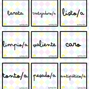 TARJETAS CUENTOS ADJETIVOS