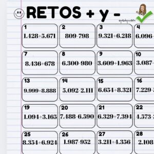 RETOS MATES SUMA Y RESTA
