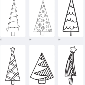 DIBUJOS MURAL ÁRBOLES NAVIDAD