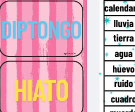 CLASIFICACIÓN TARJETAS DIPTONGO-HIATO