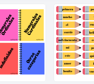 PAPELERÍA JUEGO CLASIFICACIÓN DETERMINANTES