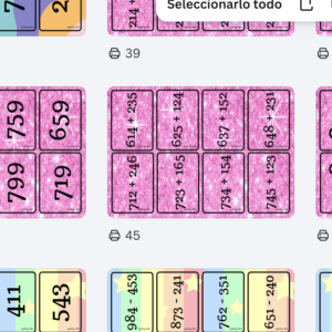 TARJETAS CÁLCULO