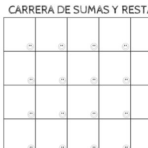 FICHA CARRERA SUMAS Y RESTAS