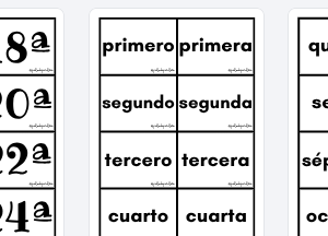TARJETAS NÚMEROS ORDINALES (20)